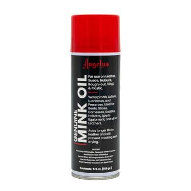 Imagem de Angelus Spray condicionador de óleo de vison profissional genuíno, 156 g - Condicionador de couro premium, impermeável, suaviza, prolonga a vida útil de sapatos de couro, botas, luvas, selas - para