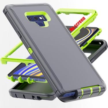 Imagem de AYMECL Capa para Note 9, [grau militar] 3 em 1 à prova de choque à prova de poeira/queda, capa de proteção resistente, para Samsung Galaxy Note 9 de 6,4 polegadas, verde + cinza