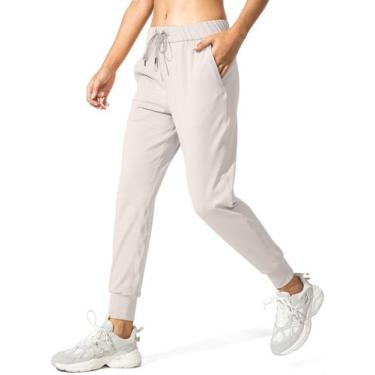 Imagem de Calça de Moletom Leve Feminina SANTINY Bege - Ideal para Corrida