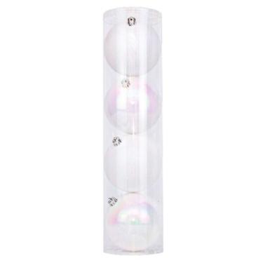 Imagem de Kit Bola Lisa Glitter - Branco/Nacarado - 12cm - 4 unidades - Cromus N