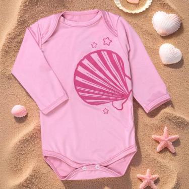 Imagem de Body Manga Longa UV50+ para Bebê Menina - Era Uma Vez, 1, Rosa claro