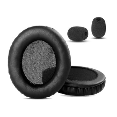 Imagem de HTINDUSTRY Almofadas de substituição compatíveis com Roccat ElO 7.1 AIR/ELO 7.1 USB/ELO X Stereo Headsets Ear Pads com couro proteico mais macio/espuma de memória