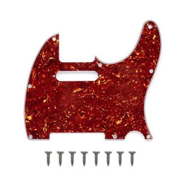 Imagem de 8 furos Tele Pickguard estilo moderno TL Pick Guard com furos de parafuso de montagem para tele/telecaster (tartaruga marrom)