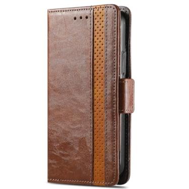 Imagem de LYJSMGZ Capa com aba para Samsung Galaxy S25 Ultra/S25 Plus/S25, carteira de couro com bloqueio de RFID, proteção total, capa interna, marrom, S25 Plus