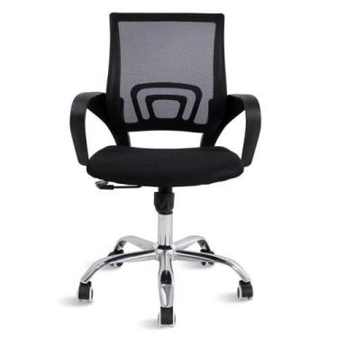 Imagem de Cadeira De Rodízios Tok Escritório Home Office Telinha Preto - UNIVERS