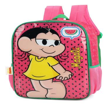 Imagem de Luxcel Mochila Escolar Magali Pink Rosa 30x41x14cm com Bolso Lateral e Alças Acolchoadas