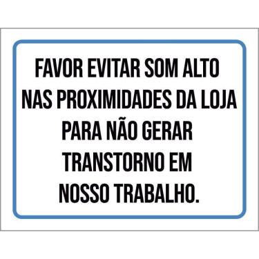 Imagem de Placa De Sinalização - Favor Evitar Som Alto 27X35