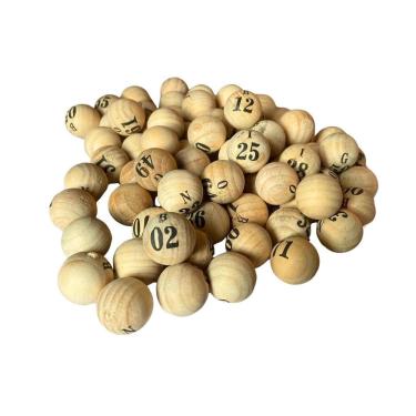Imagem de Bolinhas Numeradas 1 A 75 Madeira 24 Mm Jogo De Bingo N4