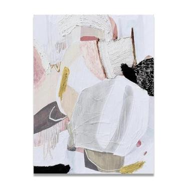 Imagem de Tela abstrata preta e branca pintura de parede impressão em tela pôster imagem colorida moderna arte abstrata decoração de parede corredor escadas decorações de quarto 100 x 70 cm