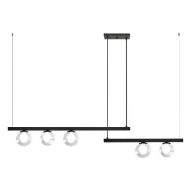 Imagem de Pendente LuminaLux Norton 5 Globos Jabuticaba Casa Moderna, Preto Glob