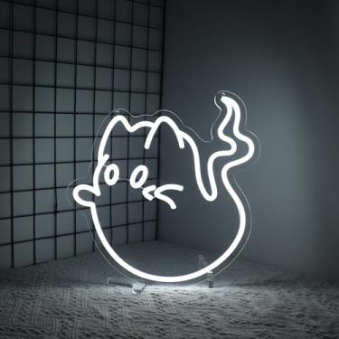 Imagem de Whfobfe Sinal de néon com luzes de néon LED para decoração de parede LED alimentado por USB para decoração de quarto