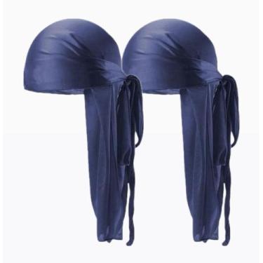 Imagem de Kit Duas Bandana Touca Waves Durag - Barbershopp62, Azul