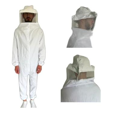 Imagem de Macacao Apicultor Brim Roupa Abelha Ventilado Completo Mascara e Chapeu (G)