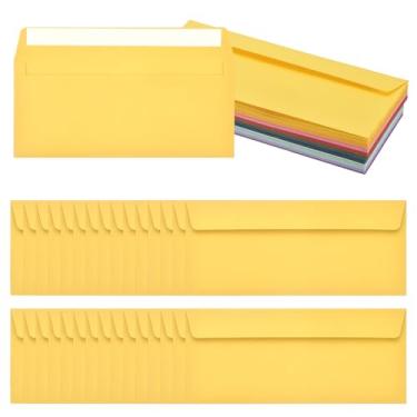 Imagem de PATIKIL Pacote com 60 envelopes comerciais de cor mista nº 10, envelopes coloridos autoselados tamanho carta para convites de escritório de correspondência, 10 x 23 cm