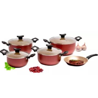 Imagem de Conjunto Jogo Panela Frigideira Teflon Antiaderente Caçarola