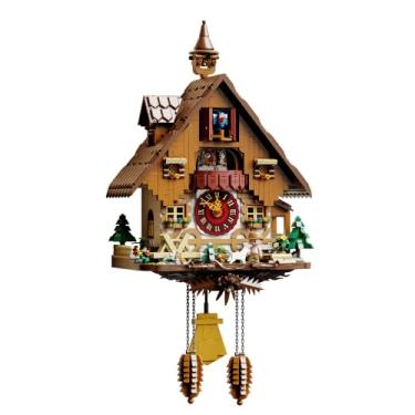 Imagem de PANTASY Kit de construção de relógio cuco para adultos – Casa inspirada em relógio de parede vintage com pêndulo móvel, detalhes mecânicos e miniaturas originais – Modelo de exibição retrô para