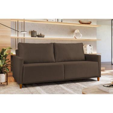 Imagem de Sofá em Suede 3 Lugares Angela Yescasa    Marrom