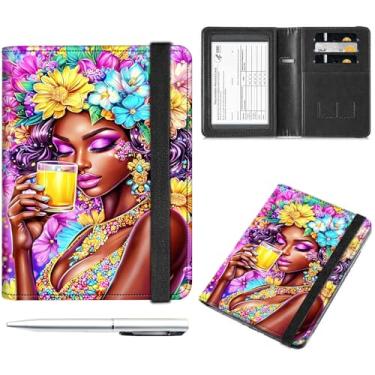 Imagem de Conjunto de porta-cartão de passaporte e vacina com caneta grátis, suporte de passaporte de couro PU para mulheres e homens, capa de passaporte com bloqueio de RFID para viagem em família, meninas