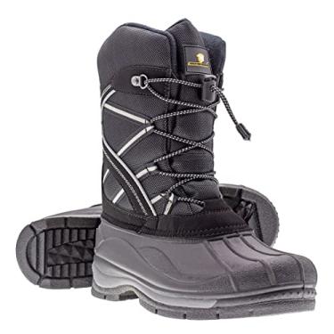 Imagem de Bota masculina ArcticShield impermeável isolada quente confortável durável para esqui ao ar livre inverno neve, Preto, 9