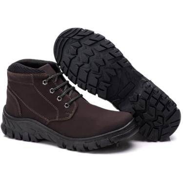 Imagem de Bota Adventure Estilo Caterpillar – Coturno Masculino Casual em Couro, Tipo Tênis/Sapato/Sapatênis com Estilo, Segurança e Durabilidade para Trilhas e Trabalho (Marrom, BR, Adulto, Numérico, 43)