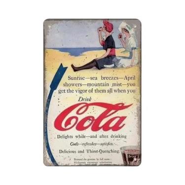 Imagem de Placa De Parede De Lata De Metal Para Refrigerantes Vintage Cola Para 