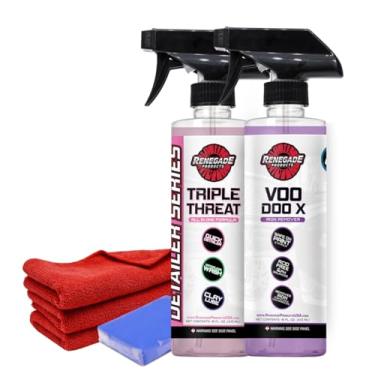 Imagem de Kit de decoração de tinta Renegade – barra de argila, removedor de ferro, spray detalhado e toalhas – Sistema de descontaminação de tinta em 4 etapas para carros, caminhões e motocicletas