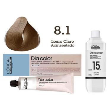 Imagem de Tonalizante Dia Color 8.1 Louro Claro Acinzentado + Emulsão Reveladora