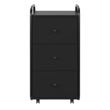 Imagem de Gaveteiro Cômoda Organizadora Industrial 3 Gavetas Com Rodízio Criare Puxadores De Ferro Preto