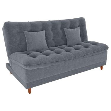 Imagem de Sofa Cama 2 Lugares 185 Cm Duda Tecido Boucle F497 Cinza Milani Store Cinza