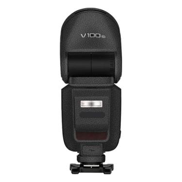 Imagem de Película protetora de flash para câmera Godox V100 Body Vinly Wrap Skin Premium Adesivo de fotografia V100 (couro preto)