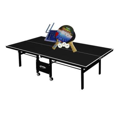 Imagem de MESA PING PONG 1084 PRETA KLOPF + Kit Completo 5031