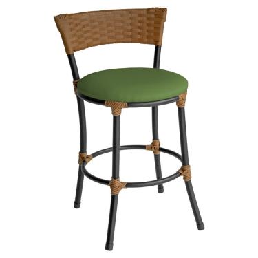 Imagem de Banqueta Baixa Pisa em Aço e Estofado para Cozinha e Balcão