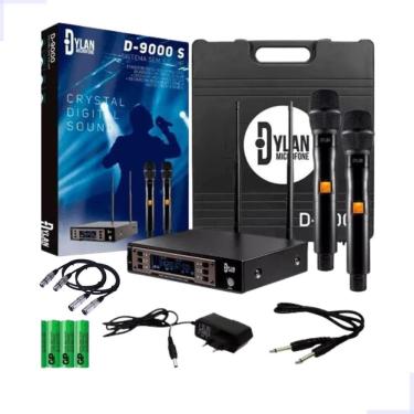 Imagem de Microfone Sem Fio Duplo Dylan D9000S Uhf + 2 Cabos Xlr