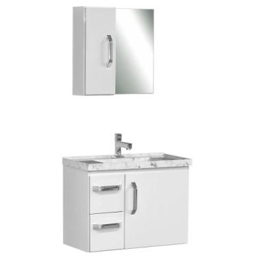 Imagem de Gabinete de Banheiro com Espelheiro Kit Palmas 60cm - Boatto Móveis , 