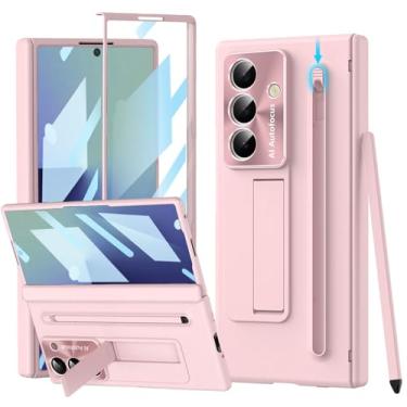 Imagem de YQODSZ Capa para Samsung Galaxy Z Fold 7 com suporte para caneta S e caneta Stylus, Z Fold7 capa de celular de corpo inteiro com protetor de tela de suporte, protetor de câmera, antiarranhões, capa