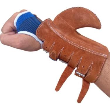 Imagem de luva 6 atacas de vaqueiro Vaquejada em Couro Reforçada - selaria shopp
