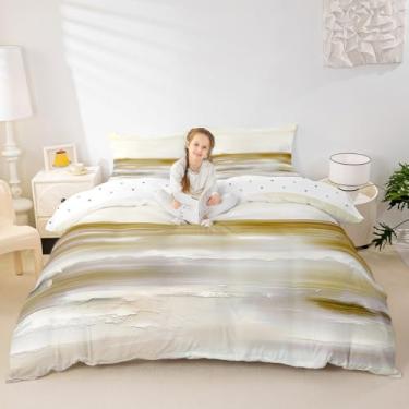 Imagem de Erosebridal Capa de edredom de praia abstrata, tamanho king, pintura a óleo, amarelo, para adultos, homens, mulheres, oceano, onda, lago, cobertura, verão, paisagem natural, Havaí, roupa de cama