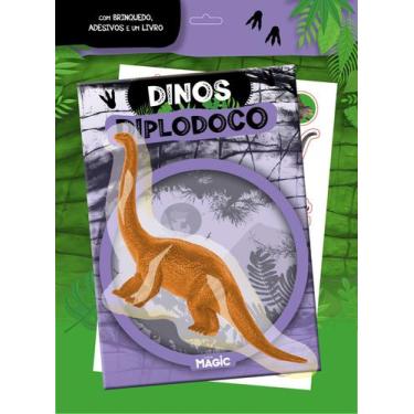 Imagem de Livro - Dinos Diplodoco com Brinquedo e Adesivos