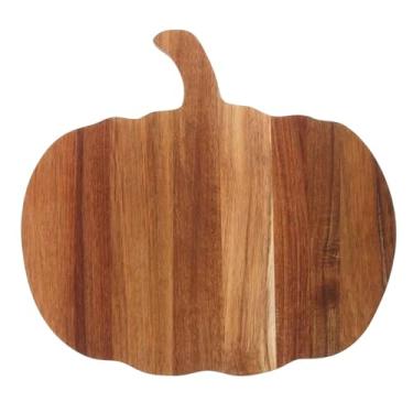 Imagem de ＫＬＫＣＭＳ Tábua de corte de madeira em formato de abóbora de Halloween, prato de queijo, prato de pizza, tábua de pão para cortar vegetais, uso doméstico