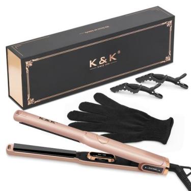 Imagem de Alisador de cabelo K&K Mini 1,3 cm de ferro plano, turmalina, titânio