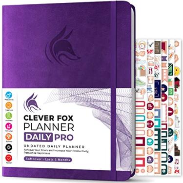 Imagem de Clever Fox Planner Daily Pro – 21,5 x 28 cm Tamanho A4 Planejador de vida diária e diário de gratidão para aumentar a produtividade, gerenciamento de tempo e atingir seus objetivos - sem data - dura 3