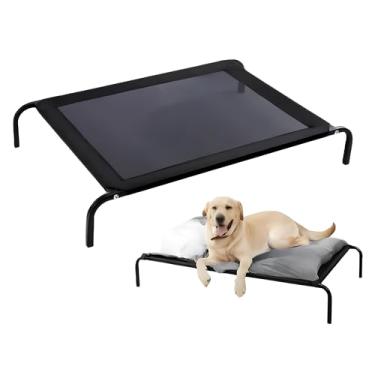 Imagem de Cama Para Cachorro Suspensa, Cama Pet, Cama impermeável p/Pets,Reforçada Confortavel Impermeável Ortopédica Resistente de Ferro Tamanho G 68x53 Preta - VOLT3M