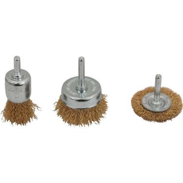 Imagem de Jogo Escovas 3 Peças Tipo Circular Copo E Pincel Aço Vonder