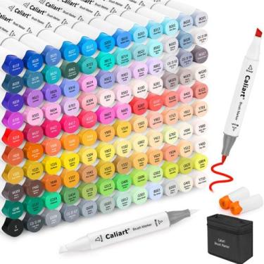 Imagem de Marcadores de pincel de álcool Caliart 121 Colors Dual Tip Artist