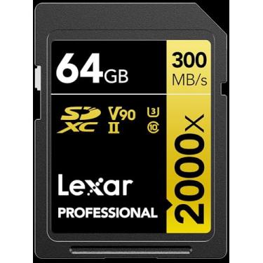 Imagem de Lexar Gold Professional 2000x SDHC 64GB C10, U3, V90,(300MB/s Leitura, 260MB/s Escrita)
