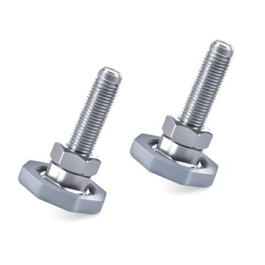 Imagem de LEYURISE Pacote com 2 pernas de nivelamento de máquina de lavar galvanizadas, resistentes à ferrugem, redução de ruído, silenciosa, ajustável, base de 5 cm, compatível com arruelas de carga frontal LG