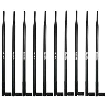 Imagem de TECHTOO Antena WiFi 9dBi 2,4 GHz com conector de plugue RP-SMA para roteador de rede sem fio - adaptador USB sem fio - cartões PCI PCIe-Câmera IP-Câmera de segurança-Desktop PC-Range Extender (RP-SMA