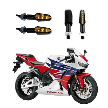 Imagem de KIT 4 Luz Seta Esportiva Pisca de Led Modelo P29 Para Moto Honda CBR 6