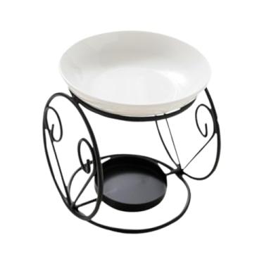 Imagem de IEUDNS Queimador de óleo essencial, porta-velas, aquecedor de fragrâncias, aquecedor de derretimento, forno para meditação, spa, escritório, decoração de, Preto