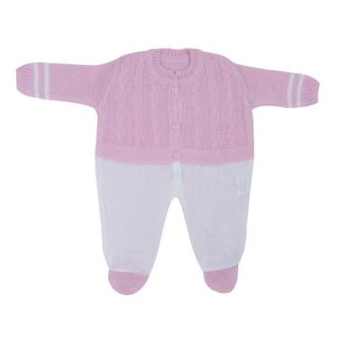 Imagem de Macacão Tricô de Lã Jacquard RN - Kowak, Rosa, Bebe, RN